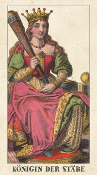 Tarot und Die Königin der Stäbe für Herrschaft und Anziehungskraft