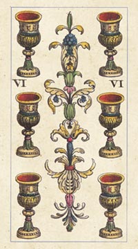 Die Sechs der Kelche im Classical Tarot