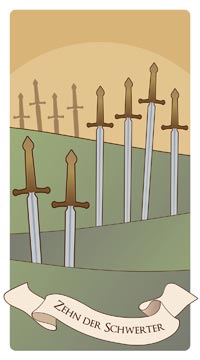 Tarot und Die Zehn der Schwerter für Zusammenbruch und Abschied