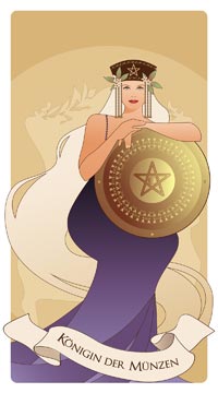 Tarot und Die Königin der Münzen für Wohlbefinden und Großzügigkeit