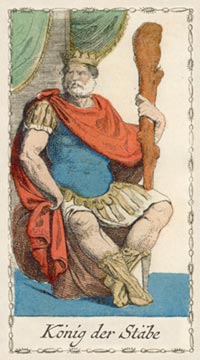 Der König der Stäbe im Tarot of Lombardy