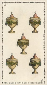 Die Fünf der Kelche im Tarot of Lombardy