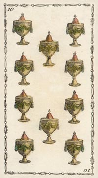 Die Zehn der Kelche im Tarot of Lombardy