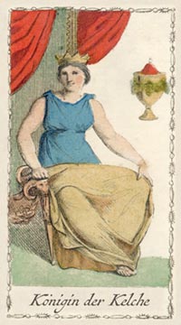 Die Königin der Kelche im Tarot of Lombardy