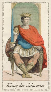 Der König der Schwerter im Tarot of Lombardy