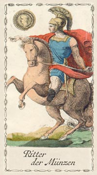 Der Ritter der Münzen im Tarot of Lombardy